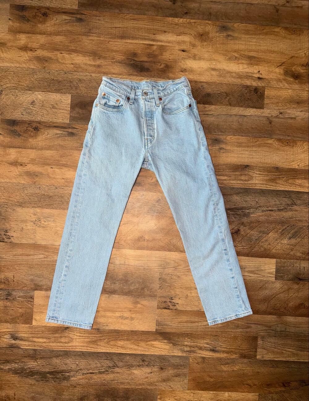 Levi’s Strauss women’s 501 butterfly blue jeans